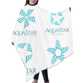 Personality  Aqua Star Logo Template. Water Association. Logo For Wellness Center Hair Cutting Cape