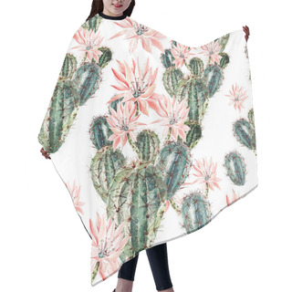 Personality  Waterolor Pattern With Cactus  Hair Cutting Cape