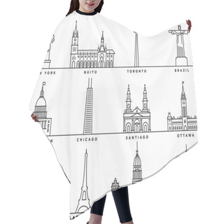 Personality  Set Of Famous American Landmarks Hair Cutting Cape