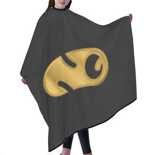 Personality  Artery Gold Plated Metalic Icon Or Logo Vector Hair Cutting Cape