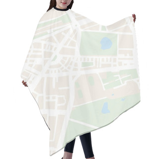 Personality  Abstract City Map Vector Illustration With Streets, Parks And Ponds Hair Cutting Cape
