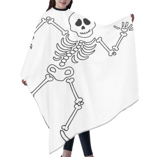 Personality  Dancing Skeleton Hair Cutting Cape