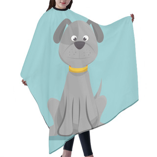 Personality  Character Doggy Gray Sitting Design Hair Cutting Cape