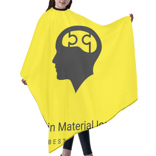 Personality  Bald Head With Puzzle Brain Minimal Bright Yellow Material Icon Hair Cutting Cape