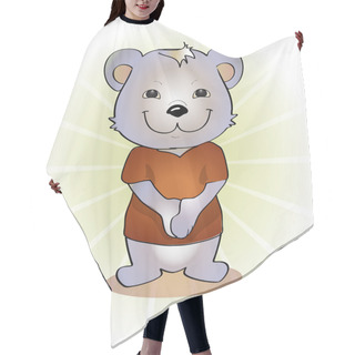 Personality  Vector Illustration Of Cute Bear. Hair Cutting Cape