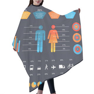 Personality  Infographics Illustration Of Transportation Hair Cutting Cape