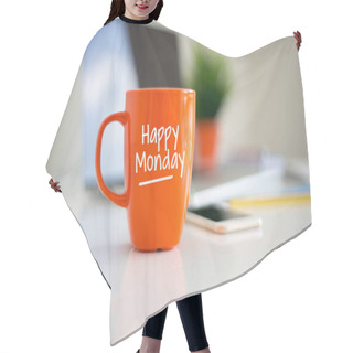 Personality  Happy Monday Coffee Cup Hair Cutting Cape