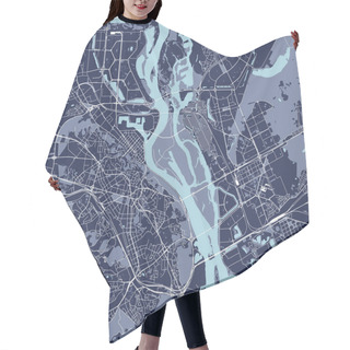 Personality  Vector Map Of The City Of Kiev, Ukraine Hair Cutting Cape