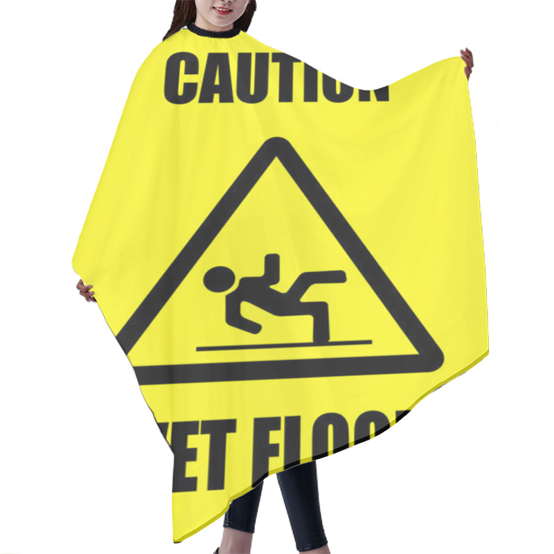 Personality  Caution - Wet Floor Sign Hair Cutting Cape