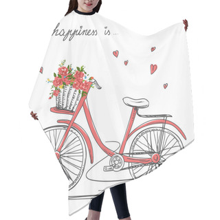 Personality  Bicycle With A Basket Hair Cutting Cape