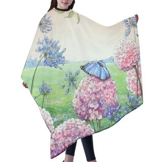 Personality  Flower With A Buterfly Hair Cutting Cape