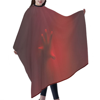 Personality  Red Color Filter Version Of Creepy Man Holding The Frosted Glass Hair Cutting Cape