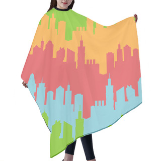 Personality  Modern City Silhouette Seamless Pattern Hair Cutting Cape
