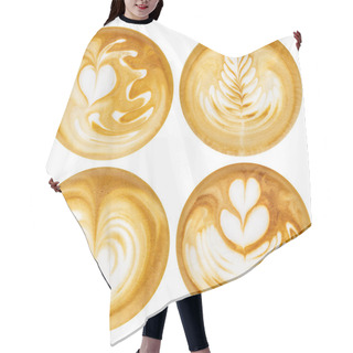 Personality  Latte Art, Coffee In White Background Hair Cutting Cape