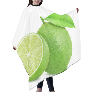 Personality  Lime With Leaf Isolated On White Background Hair Cutting Cape