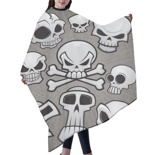 Personality  Cartoon Skull Collection Hair Cutting Cape