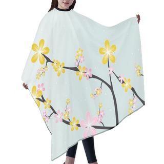 Personality  Lovely Spring Blossom Background Hair Cutting Cape