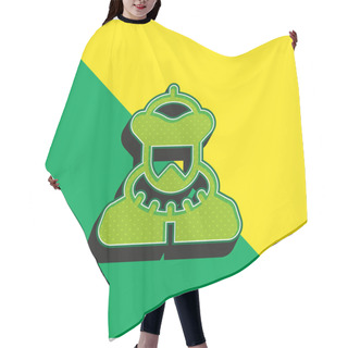 Personality  Baron Green And Yellow Modern 3d Vector Icon Logo Hair Cutting Cape
