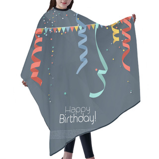 Personality  Flat Style Background With Confetti Hair Cutting Cape