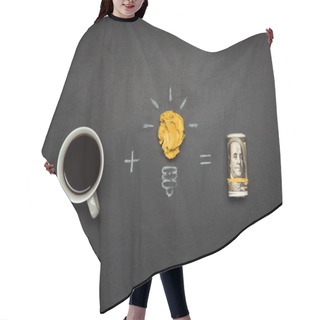 Personality  Light Bulb Symbol And Coffee Cup Hair Cutting Cape