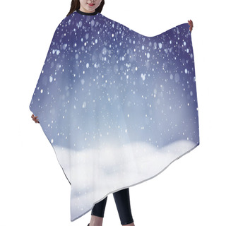 Personality  Winter Snow Background, Falling Snow, Snowflakes. Christmas Blue Vector Landscape. Hair Cutting Cape