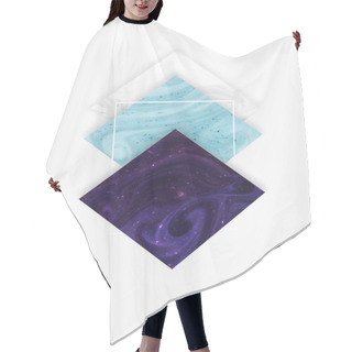 Personality  Create Design With White, Blue And Dark Purple Rhombus, Isolated On White Hair Cutting Cape