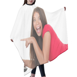 Personality  Woman Excited With Laptop Hair Cutting Cape