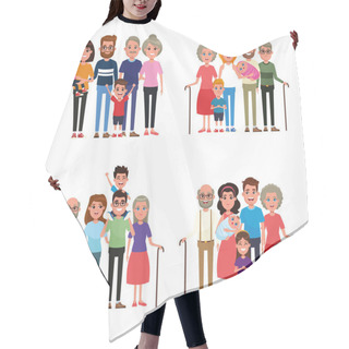 Personality  Family With Kids Cartoon Hair Cutting Cape