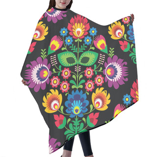 Personality  Seamless Traditional Floral Polish Pattern On Black Hair Cutting Cape