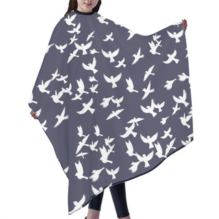 Personality  Vector Seamless Pattern With Birds Hair Cutting Cape