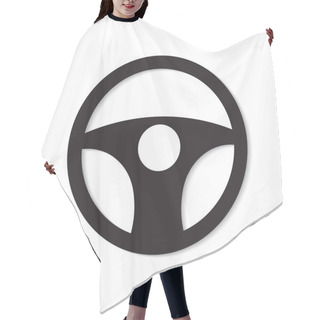 Personality  Car Steering Wheel Icon- Vector Illustration Hair Cutting Cape