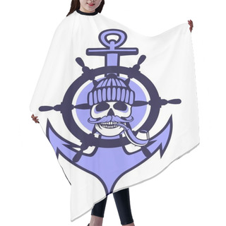 Personality  Marine Emblem Skull Hair Cutting Cape