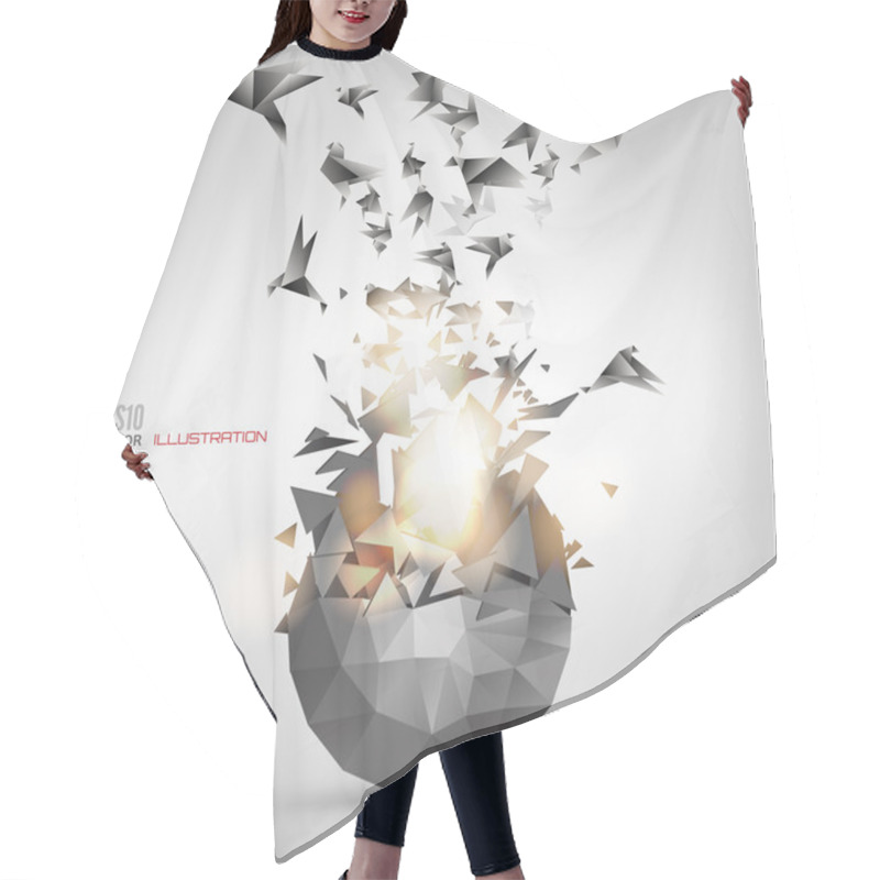 Personality  Origami Paper Bird On Abstract Background Hair Cutting Cape