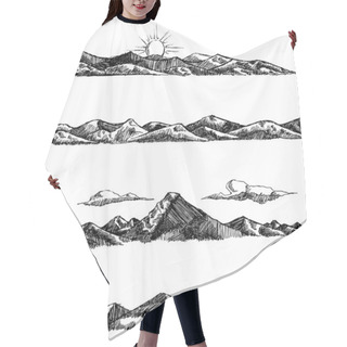Personality  Mountain Set Illustration Hair Cutting Cape