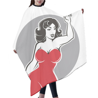 Personality  Beauty And Happy Plus Size Pinup Lady Hair Cutting Cape