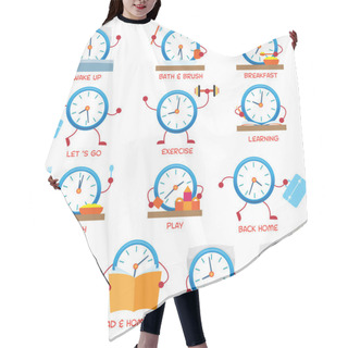 Personality  Clock Character Daily Routine, Timetable Hair Cutting Cape