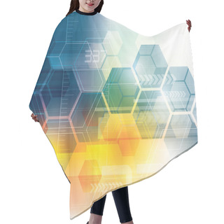 Personality  Abstract Technology Background With Hexagons Hair Cutting Cape