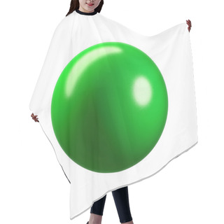 Personality  3D Glossy Green Plastic Sphere. Isolated On White Hair Cutting Cape