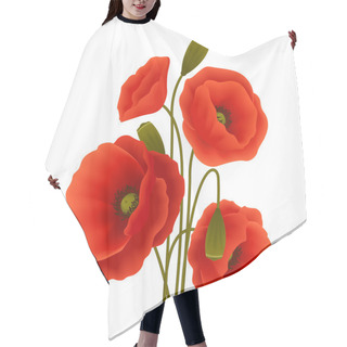 Personality  Poppy Flower Poster Hair Cutting Cape