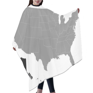 Personality  Black Location Map Of US Federal State Of Alaska Inside Gray Map Of The United States Of America Hair Cutting Cape