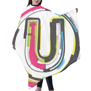 Personality  Colorful Grunge Font LETTER U Hair Cutting Cape