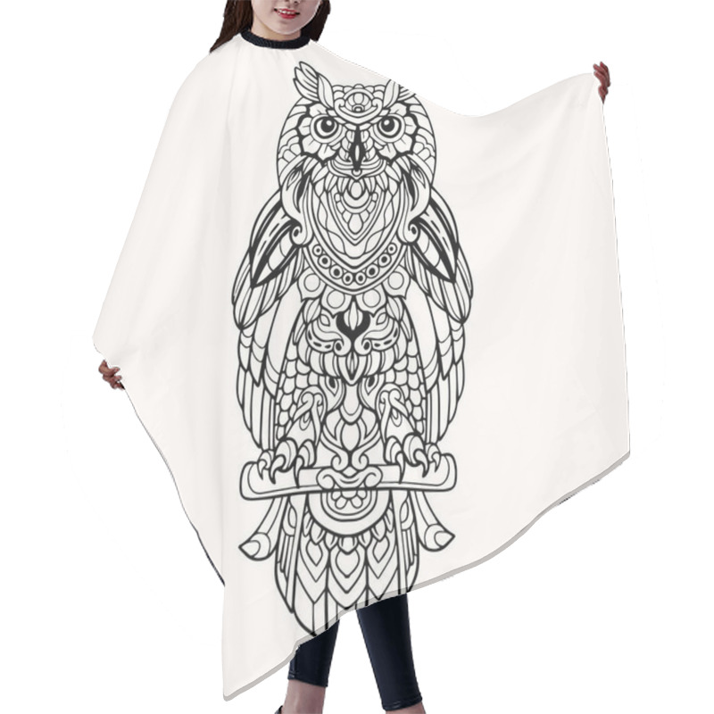 Personality  Beautiful Owl Mandala Arts Isolated On White Background Hair Cutting Cape