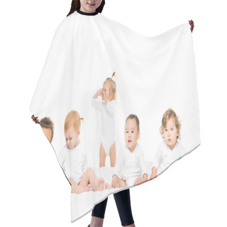 Personality  Cute Multiethnic Toddlers Hair Cutting Cape