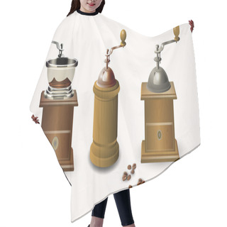 Personality  Coffee Grinder, Vector, Vector Illustration  Hair Cutting Cape