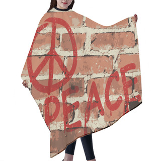 Personality  Wall With Peace Sign, Vector  Hair Cutting Cape
