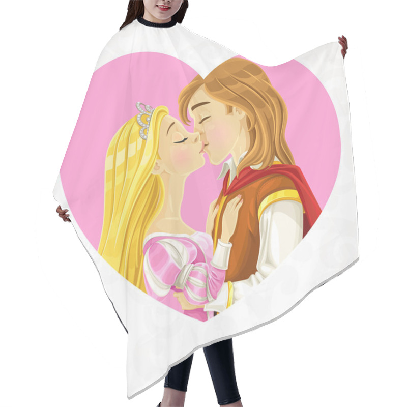 Personality  Prince Charming Kisses The Cute Princess Card Hair Cutting Cape