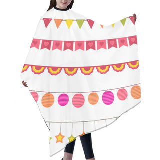 Personality  Vector Bunting And Garland Set Hair Cutting Cape