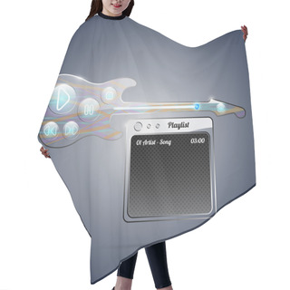 Personality  Guitar With Amp Audiopleer Hair Cutting Cape