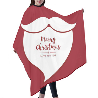 Personality  Santa Beard White Christmas Greetings Red Background Hair Cutting Cape