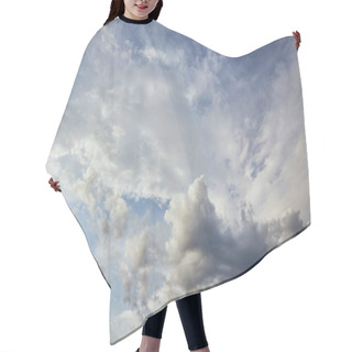 Personality  View Of Grey And White Clouds On Blue Sunlight Sky Background  Hair Cutting Cape